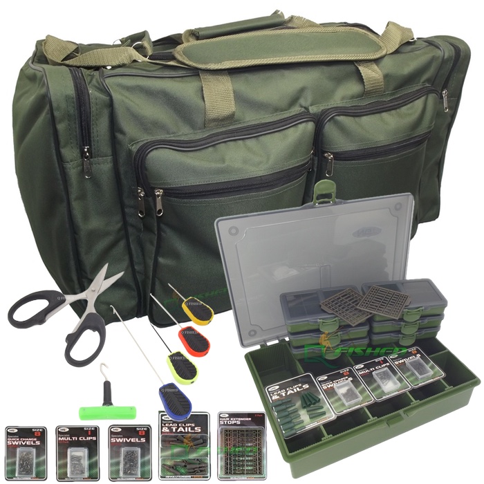 carp carryall with tackle box and bits